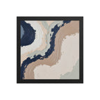 Loess framed paper artwork with warm ochre, taupe and sandstone-like textures, shown on white.