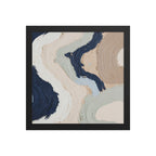 Marl framed paper artwork with pale stone and soft clay tones with subtle visual texture, shown on white.
