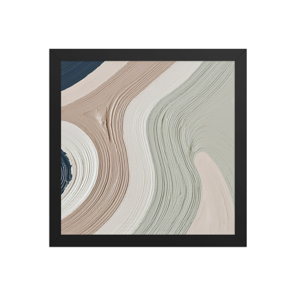 Talus framed paper artwork with angular rock-like forms and deep charcoal contrasts, shown on white.