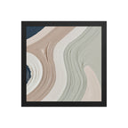 Talus framed paper artwork with angular rock-like forms and deep charcoal contrasts, shown on white.