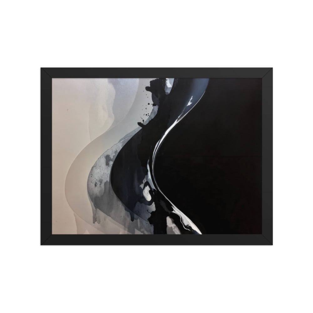 CATALYSIS framed paper gloss — Black, 12″×16″