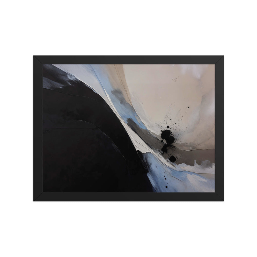 NUCLEATION framed paper gloss — Black, 12″×16″