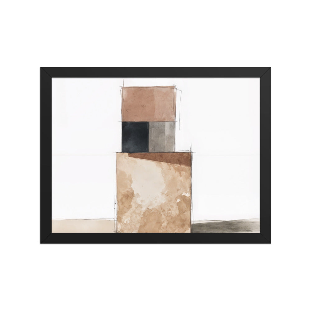AGGREGATE framed paper gloss — Black, 12″×16″