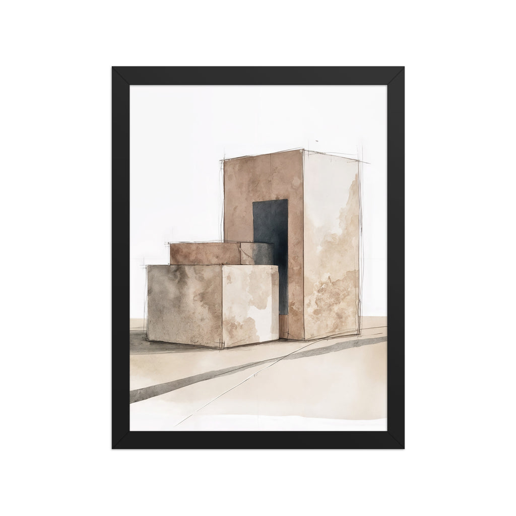 Assembly framed paper in Black frame — 12″×16″