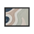 Talus framed paper artwork with angular rock-like forms and deep charcoal contrasts, shown on white.