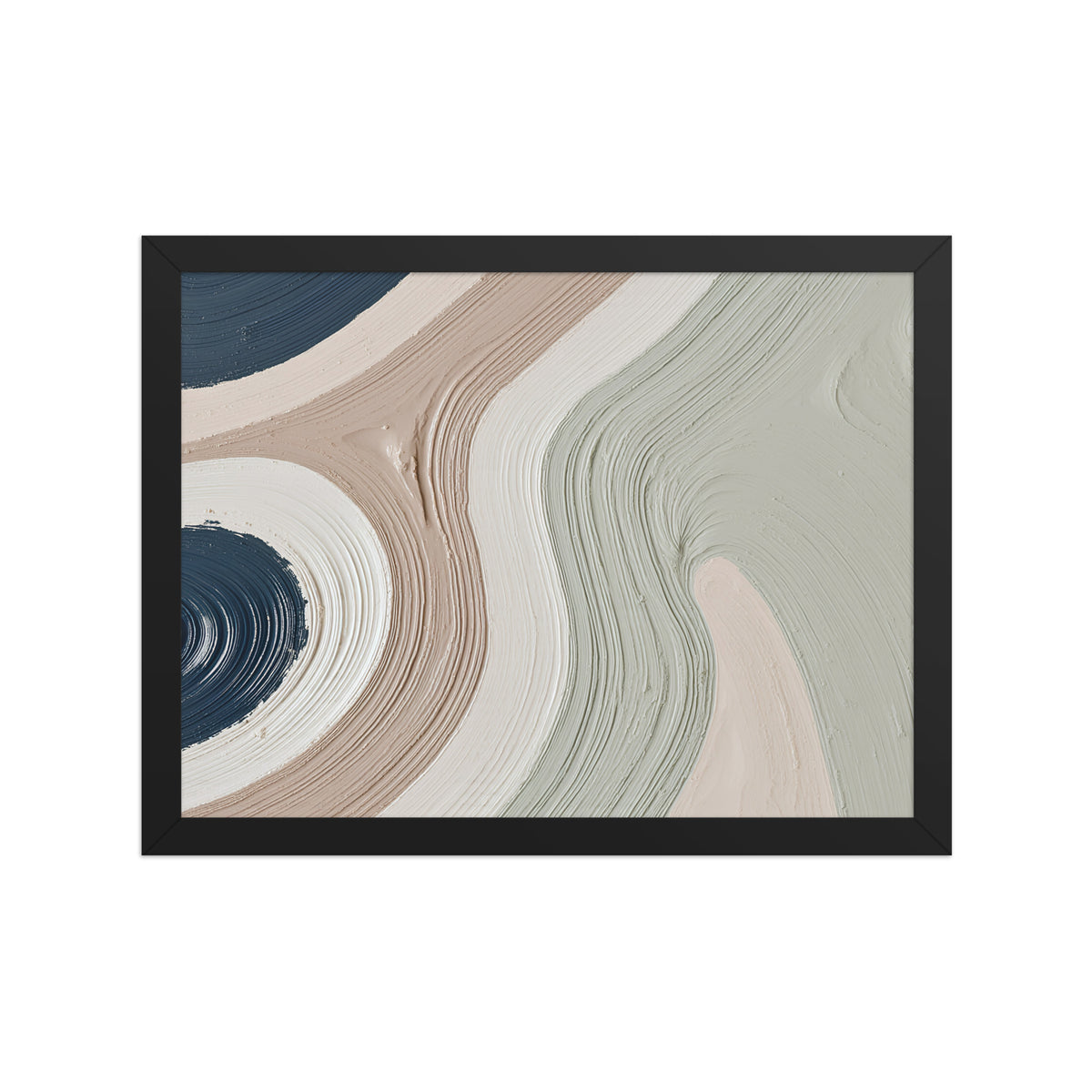 Talus framed paper artwork with angular rock-like forms and deep charcoal contrasts, shown on white.