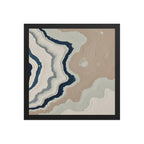 Karst framed paper artwork with limestone-like textures and deep charcoal shadows, shown on white.