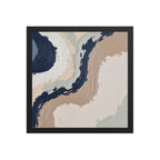 Loess framed paper artwork with warm ochre, taupe and sandstone-like textures, shown on white.