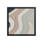 Talus framed paper artwork with angular rock-like forms and deep charcoal contrasts, shown on white.