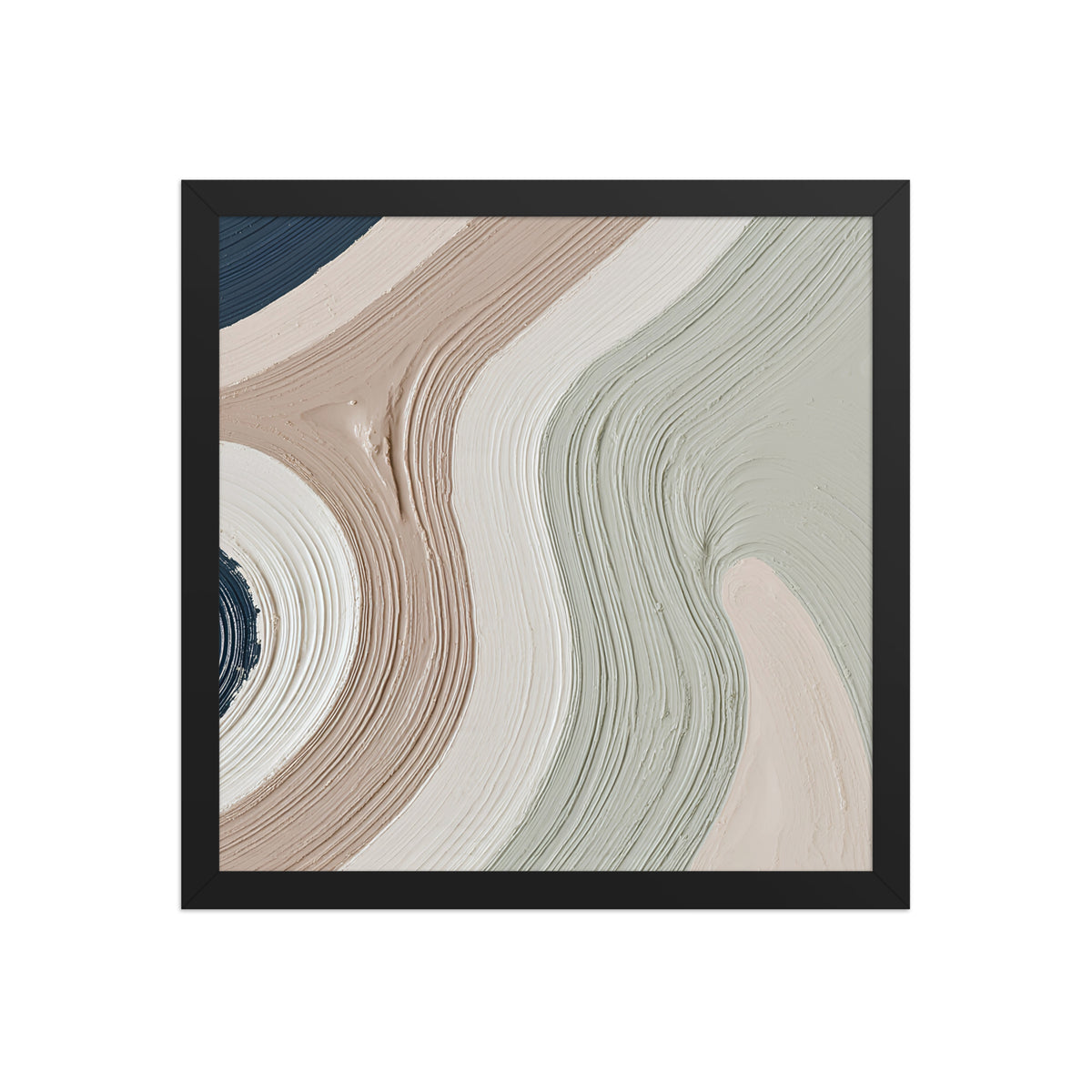 Talus framed paper artwork with angular rock-like forms and deep charcoal contrasts, shown on white.