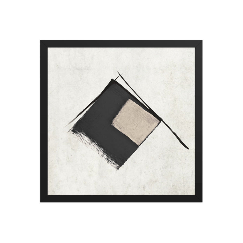 BENTO framed paper gloss — Black, 16″×16″