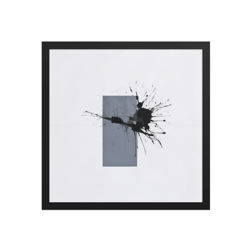 COLOSSUS framed paper gloss — Black, 16″×16″