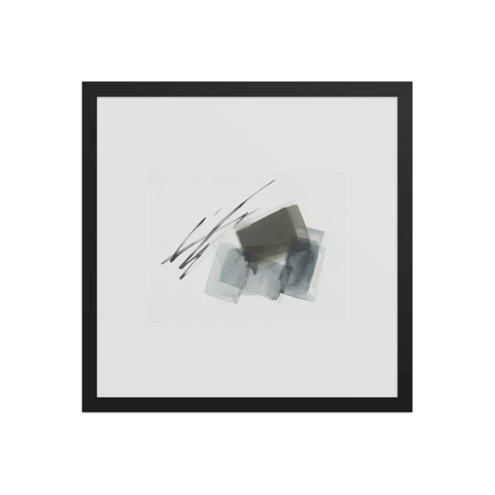 FLUME framed paper gloss — Black, 16″×16″