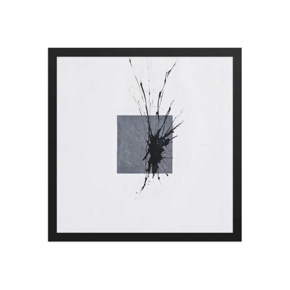 GARGANTUA framed paper gloss — Black, 16″×16″
