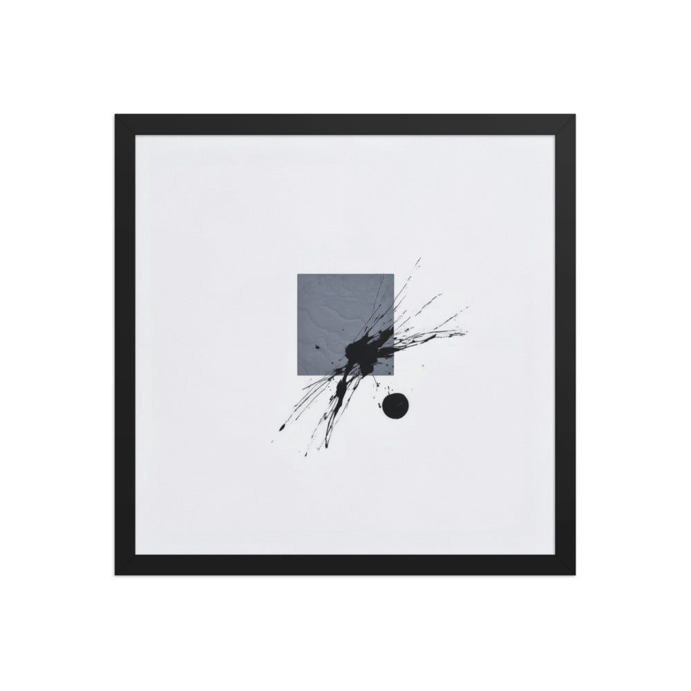 LEVIATHAN framed paper gloss — Black, 16″×16″