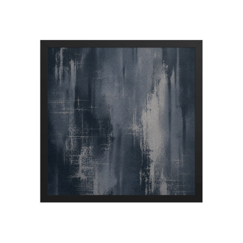 ETCH VI — Framed Paper, Black, 16×16