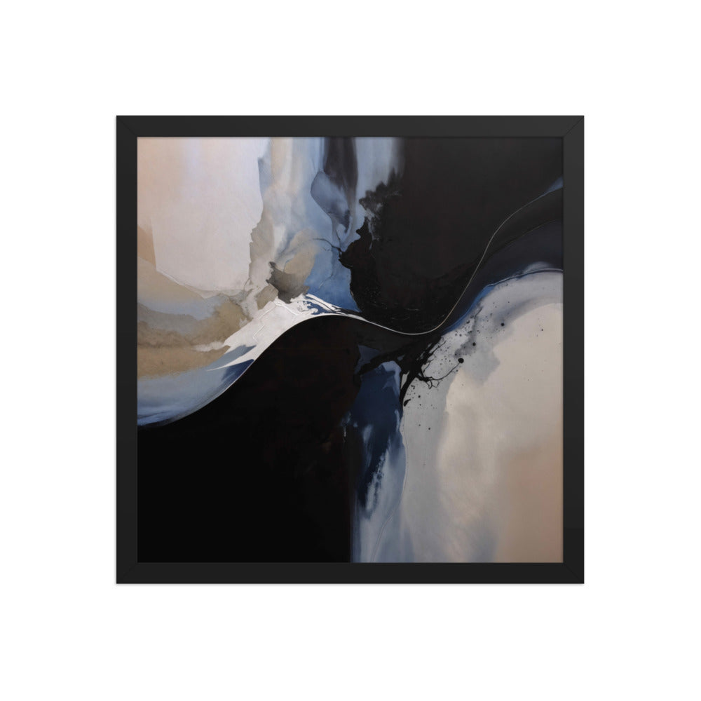 REDUCTION framed paper gloss — Black, 16″×16″
