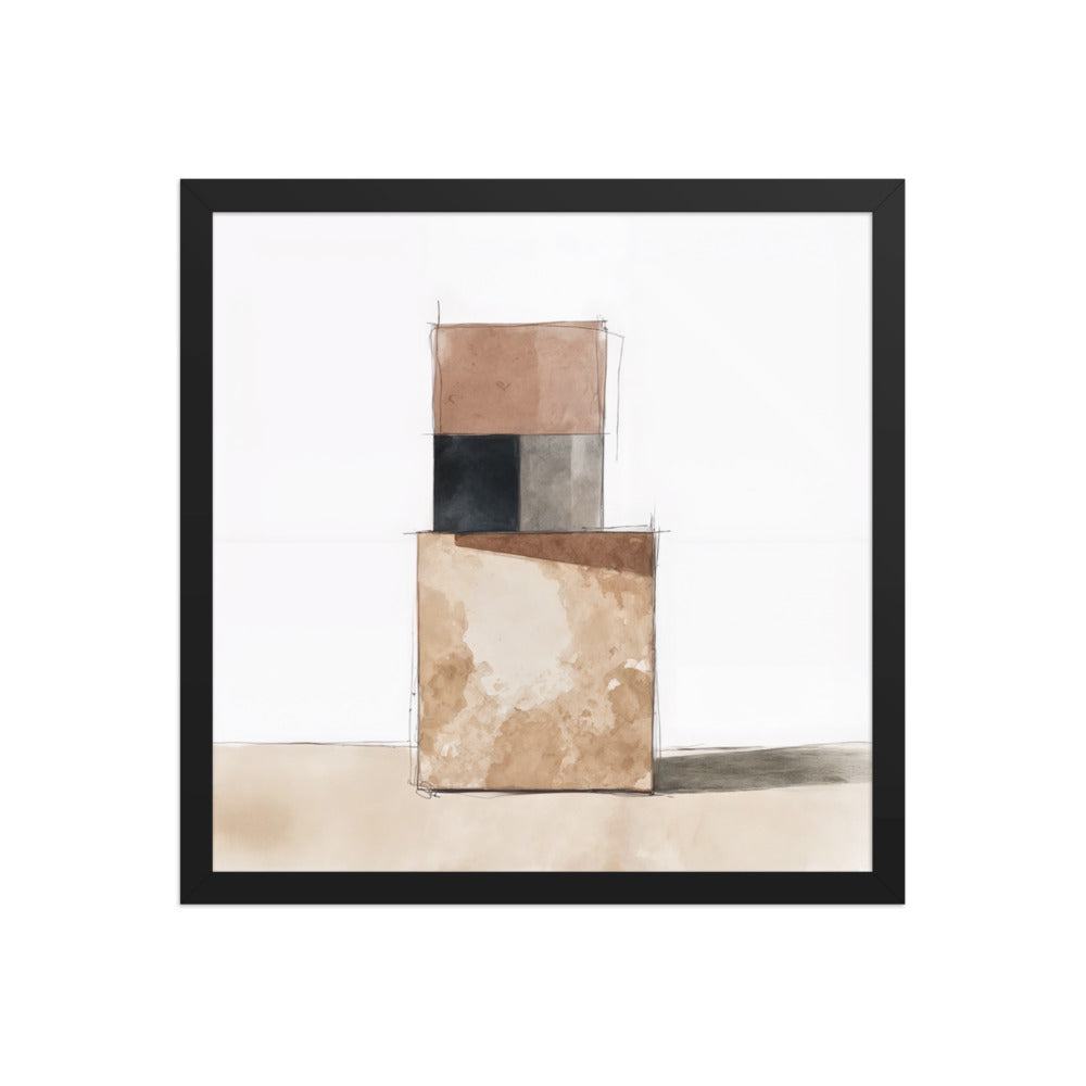 AGGREGATE framed paper gloss — Black, 16″×16″