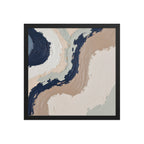 Loess framed paper artwork with warm ochre, taupe and sandstone-like textures, shown on white.