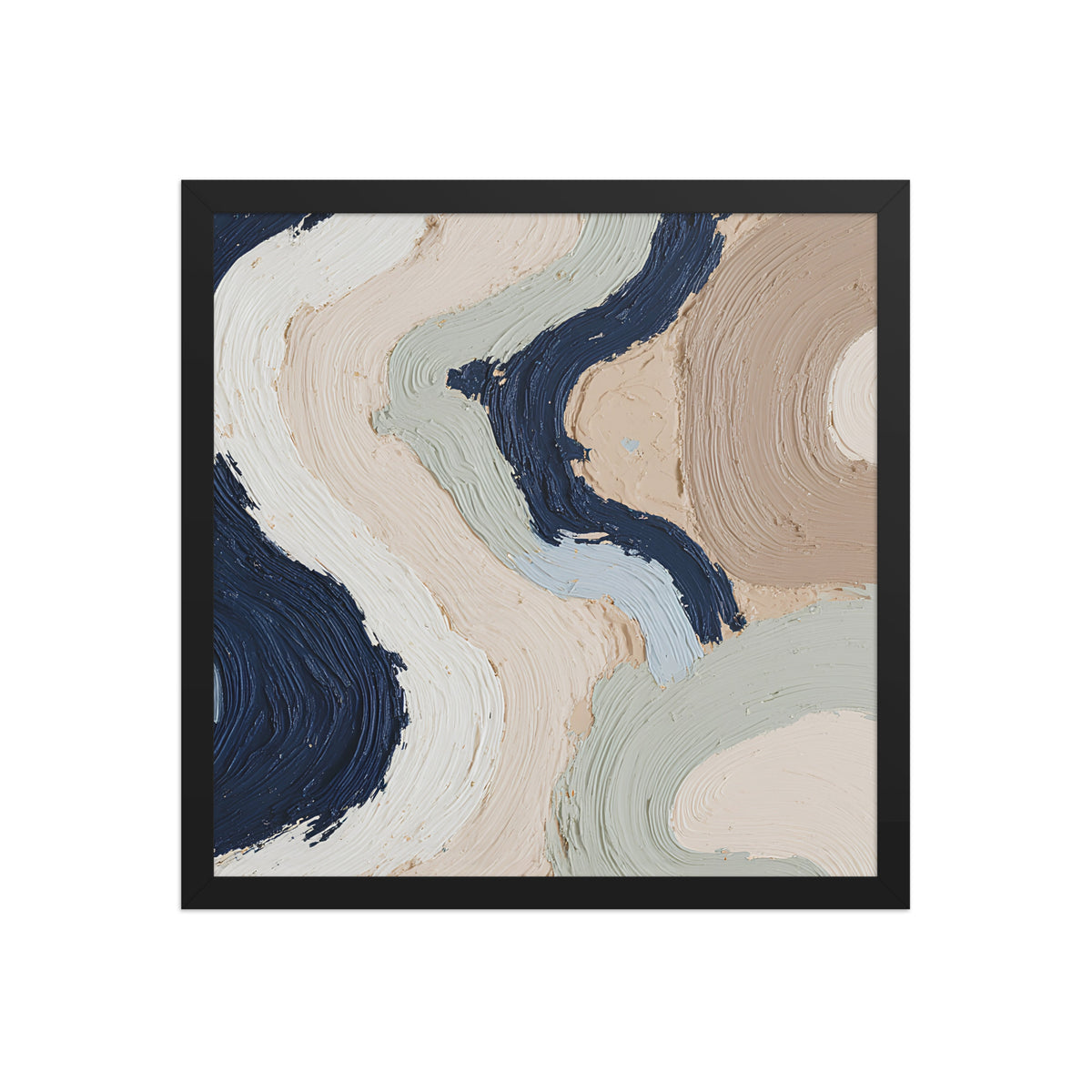 Marl framed paper artwork with pale stone and soft clay tones with subtle visual texture, shown on white.