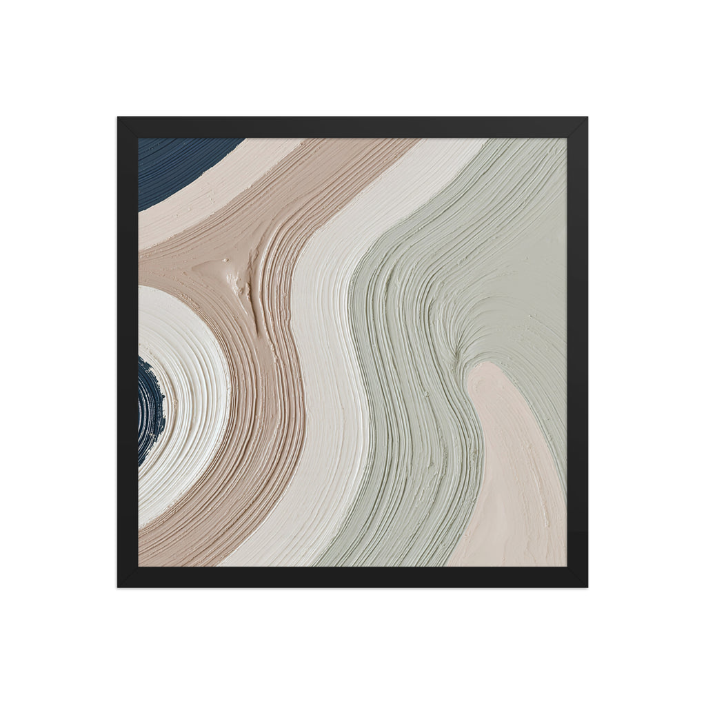 Talus framed paper artwork with angular rock-like forms and deep charcoal contrasts, shown on white.