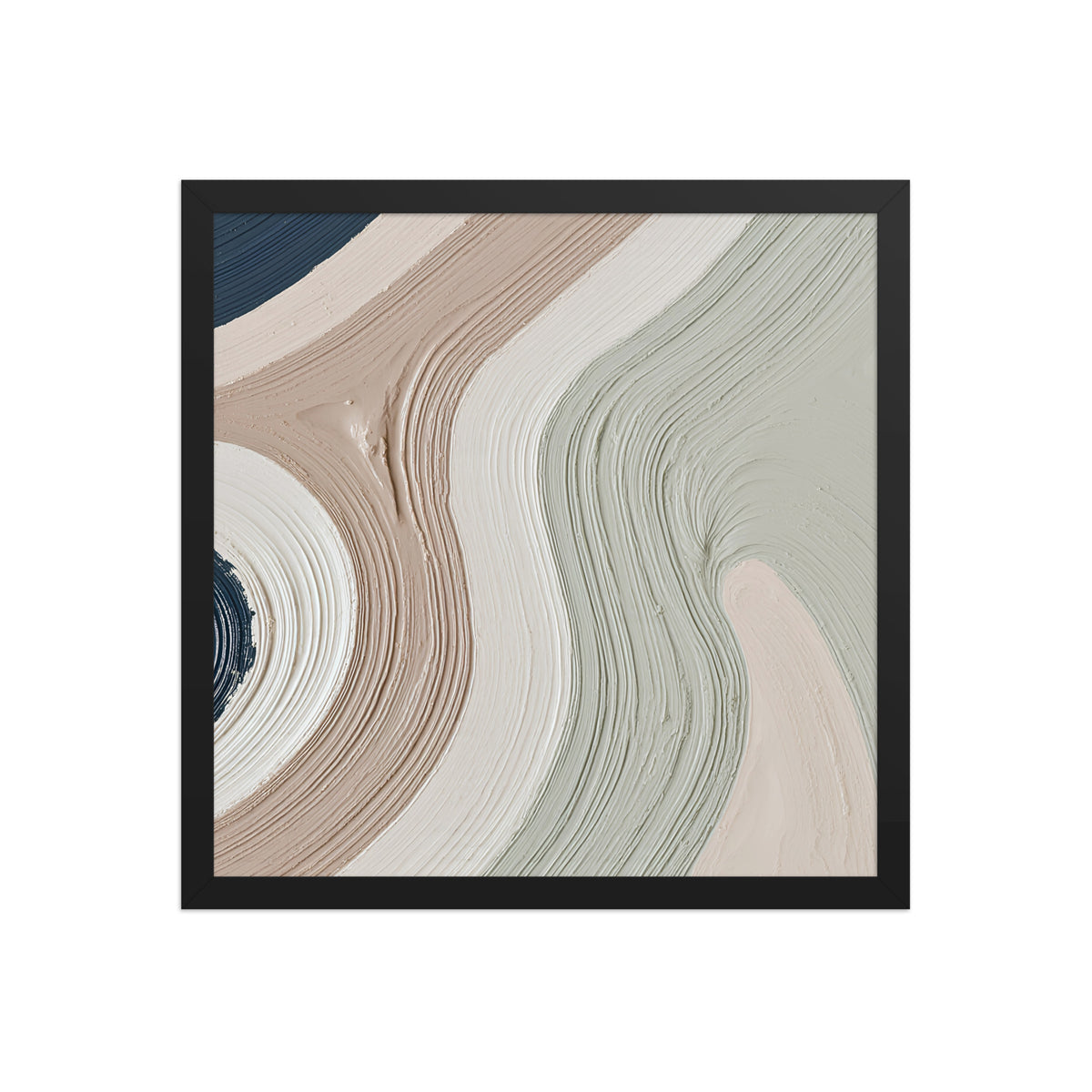 Talus framed paper artwork with angular rock-like forms and deep charcoal contrasts, shown on white.