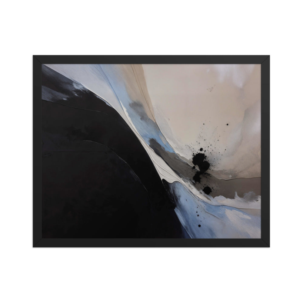 NUCLEATION framed paper gloss — Black, 16″×20″