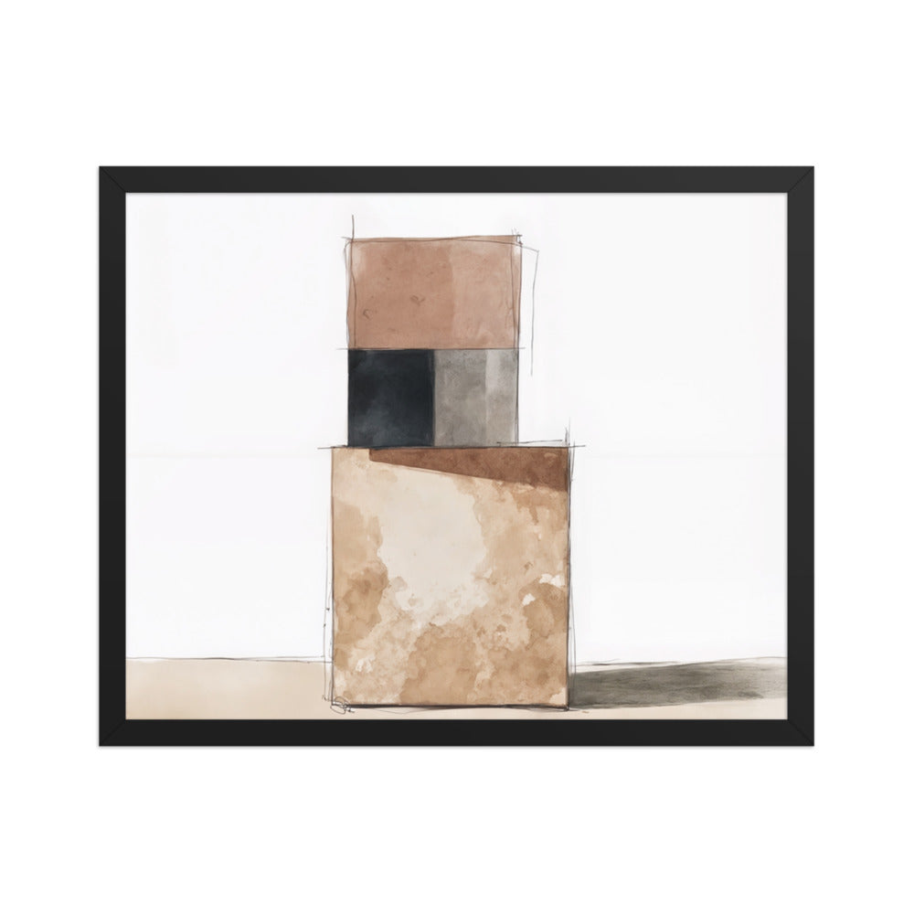 AGGREGATE framed paper gloss — Black, 16″×20″