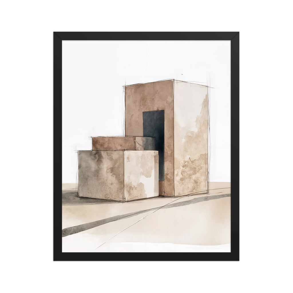 Assembly framed paper in Black frame — 16″×20″