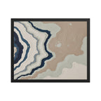 Karst framed paper artwork with limestone-like textures and deep charcoal shadows, shown on white.