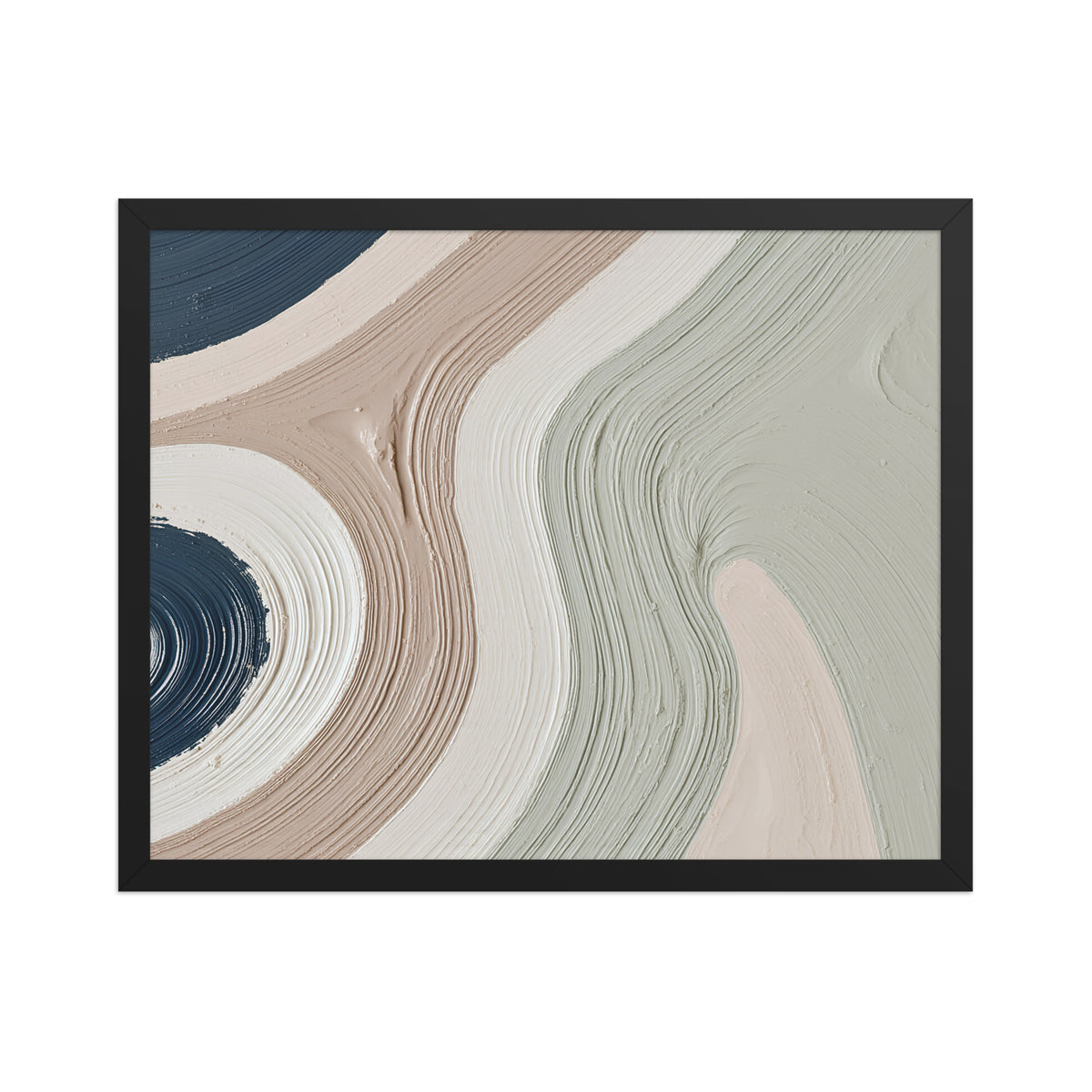 Talus framed paper artwork with angular rock-like forms and deep charcoal contrasts, shown on white.