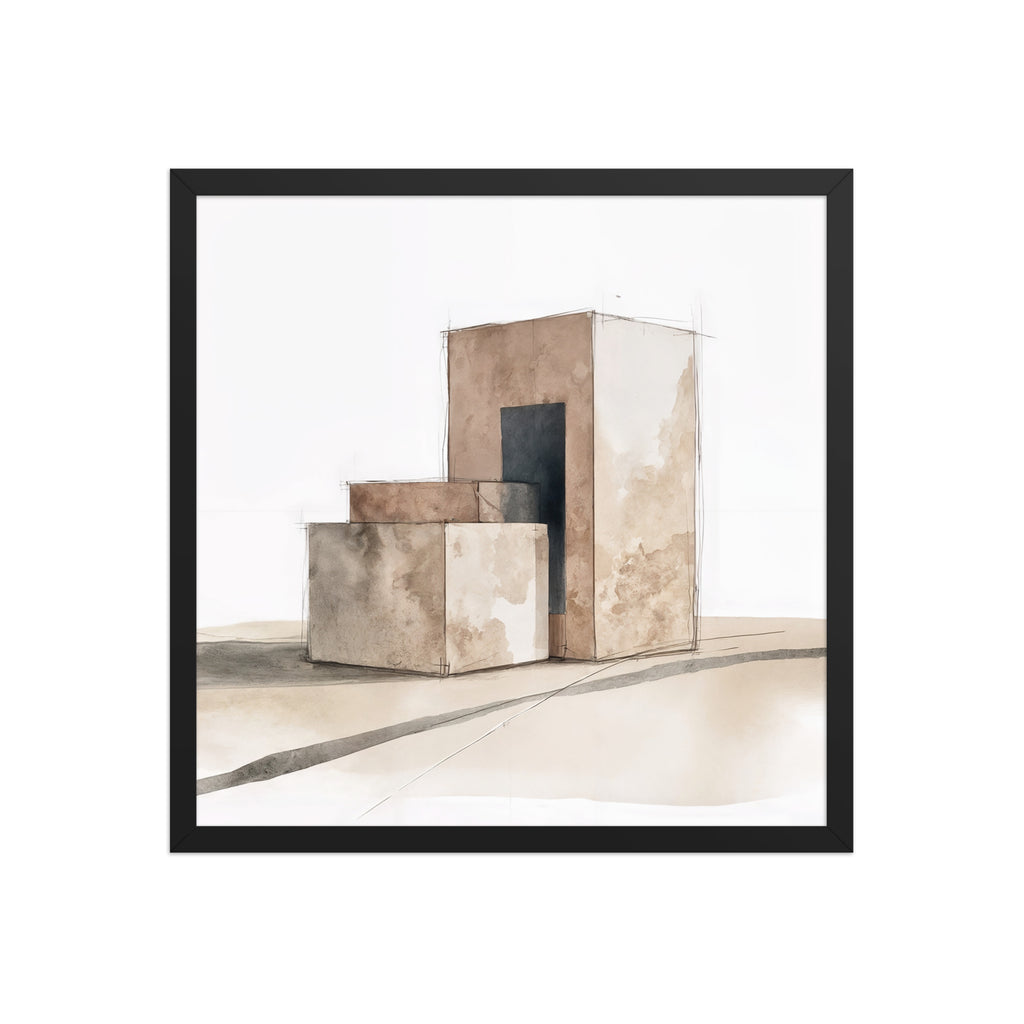Assembly framed paper in Black frame — 18″×18″