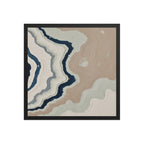 Karst framed paper artwork with limestone-like textures and deep charcoal shadows, shown on white.