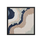Loess framed paper artwork with warm ochre, taupe and sandstone-like textures, shown on white.