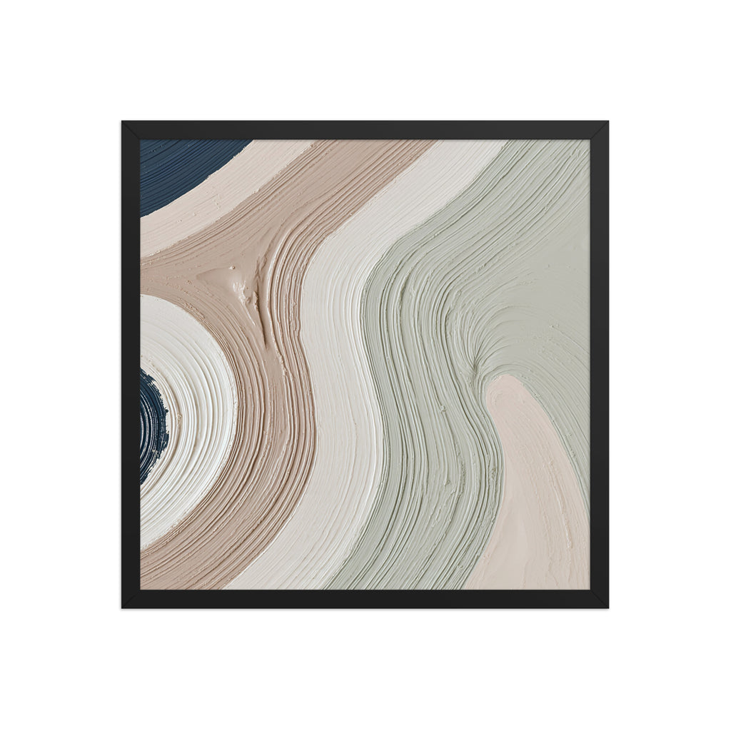 Talus framed paper artwork with angular rock-like forms and deep charcoal contrasts, shown on white.