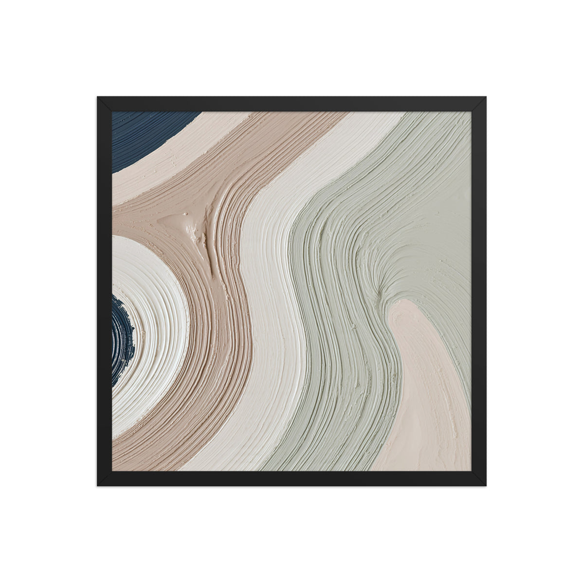 Talus framed paper artwork with angular rock-like forms and deep charcoal contrasts, shown on white.