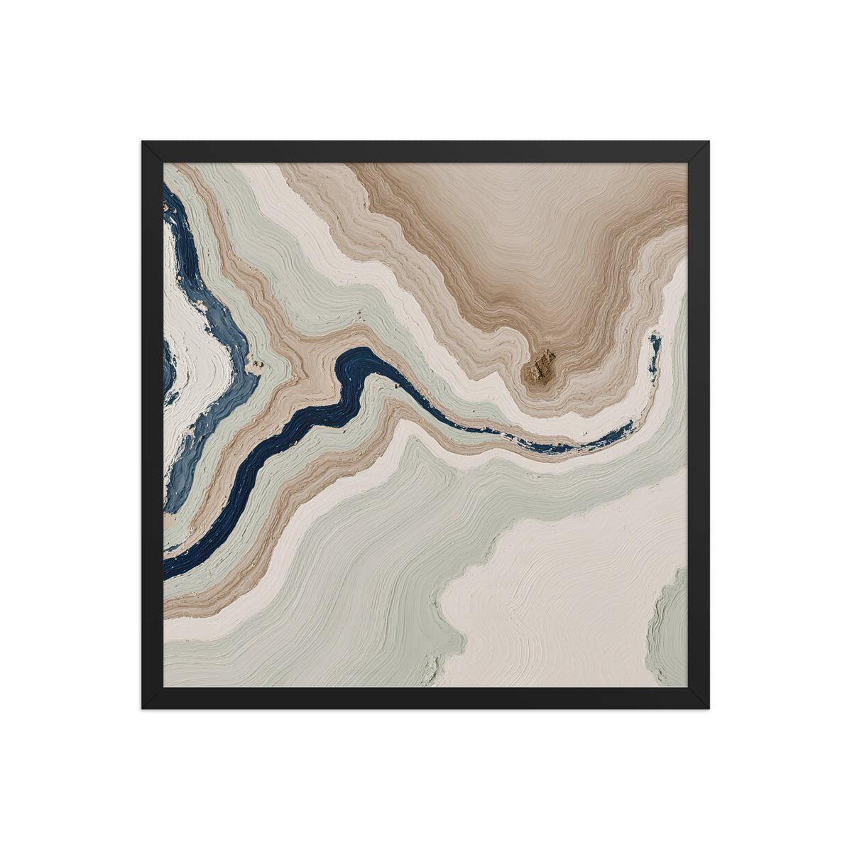 Terrace framed paper artwork with stepped stone-like shelves and warm mineral gradients, shown on white.