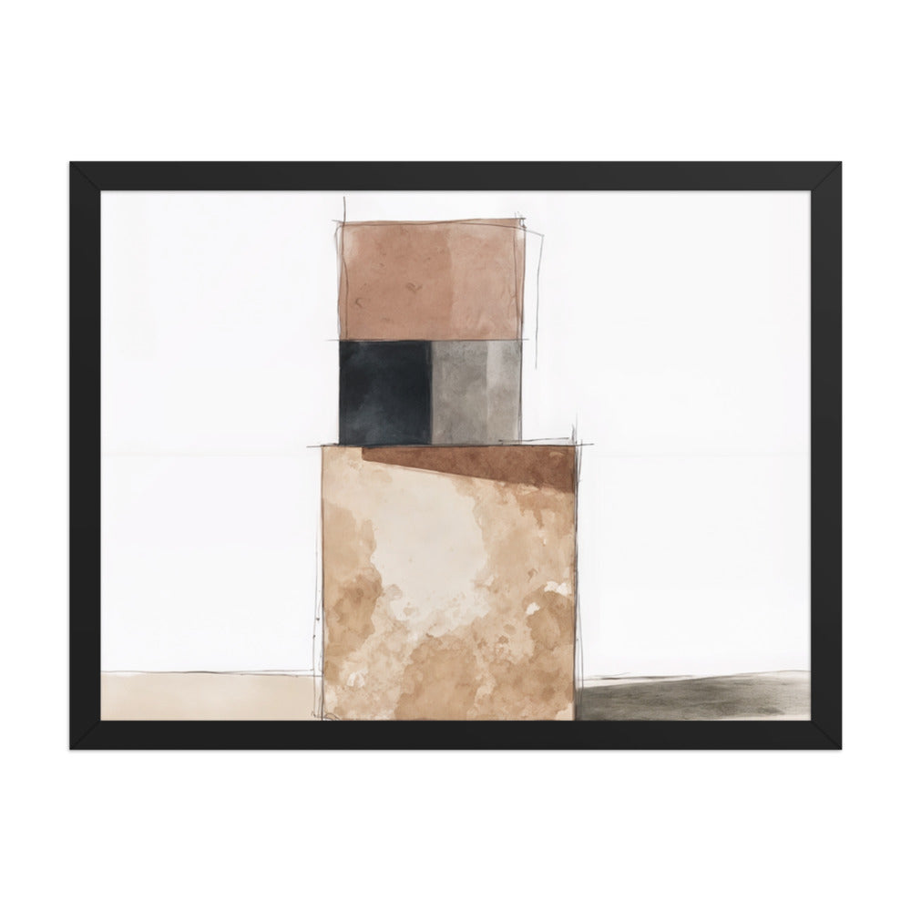 AGGREGATE framed paper gloss — Black, 18″×24″