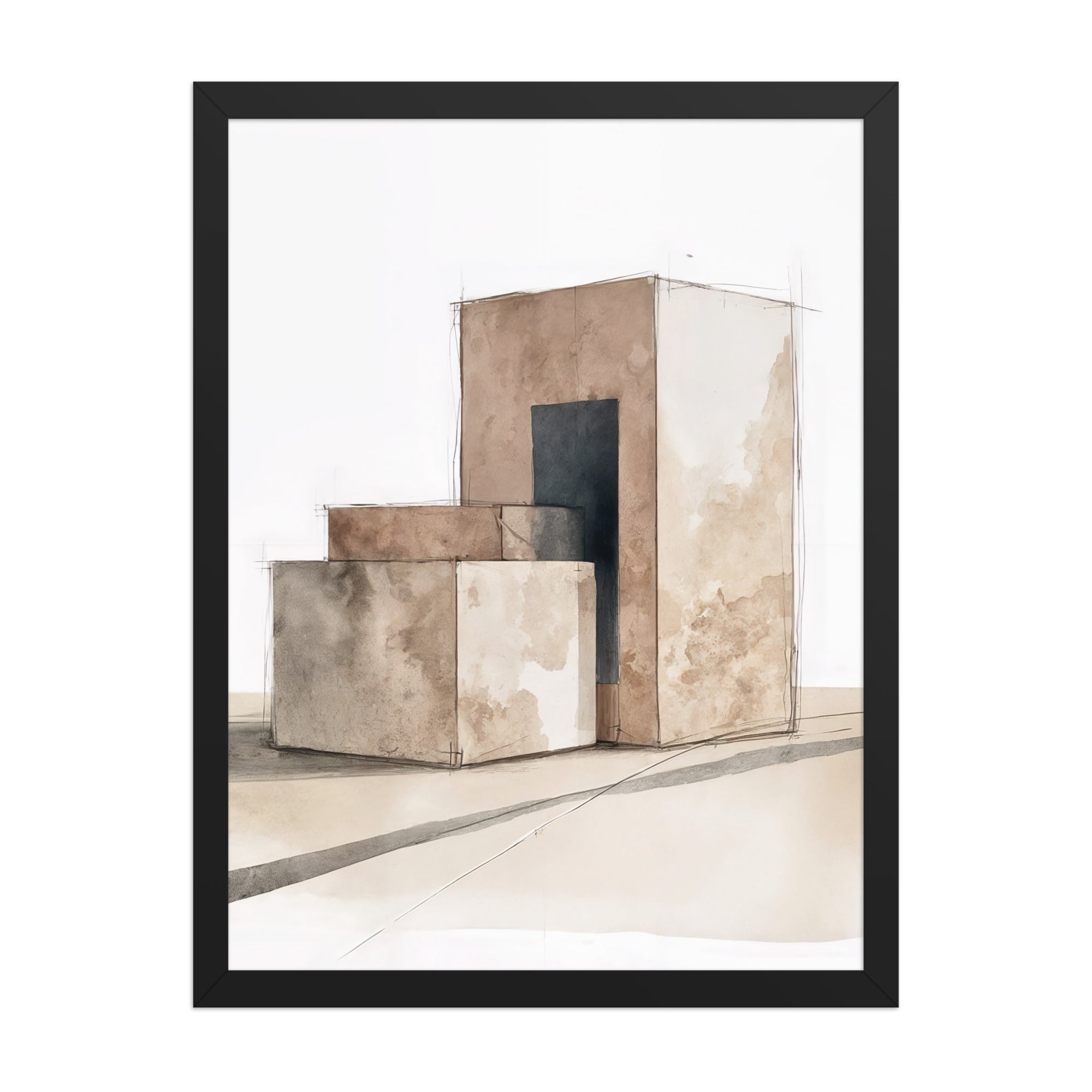 Assembly framed paper in Black frame — 18″×24″