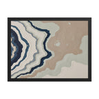 Karst framed paper artwork with limestone-like textures and deep charcoal shadows, shown on white.