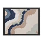 Loess framed paper artwork with warm ochre, taupe and sandstone-like textures, shown on white.