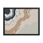 Spall framed paper artwork with fractured stone-like layers and linear fissures, shown on white.