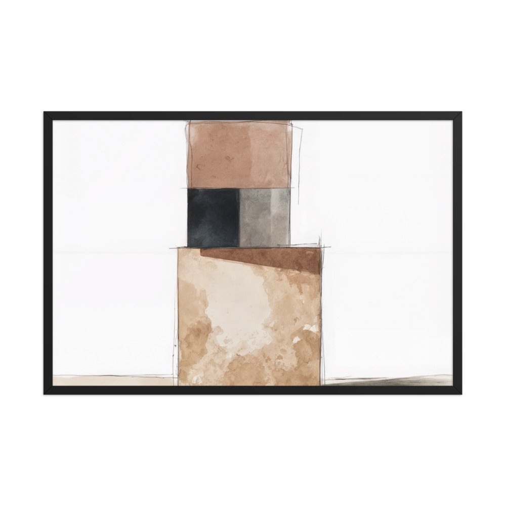 AGGREGATE framed paper gloss — Black, 24″×36″