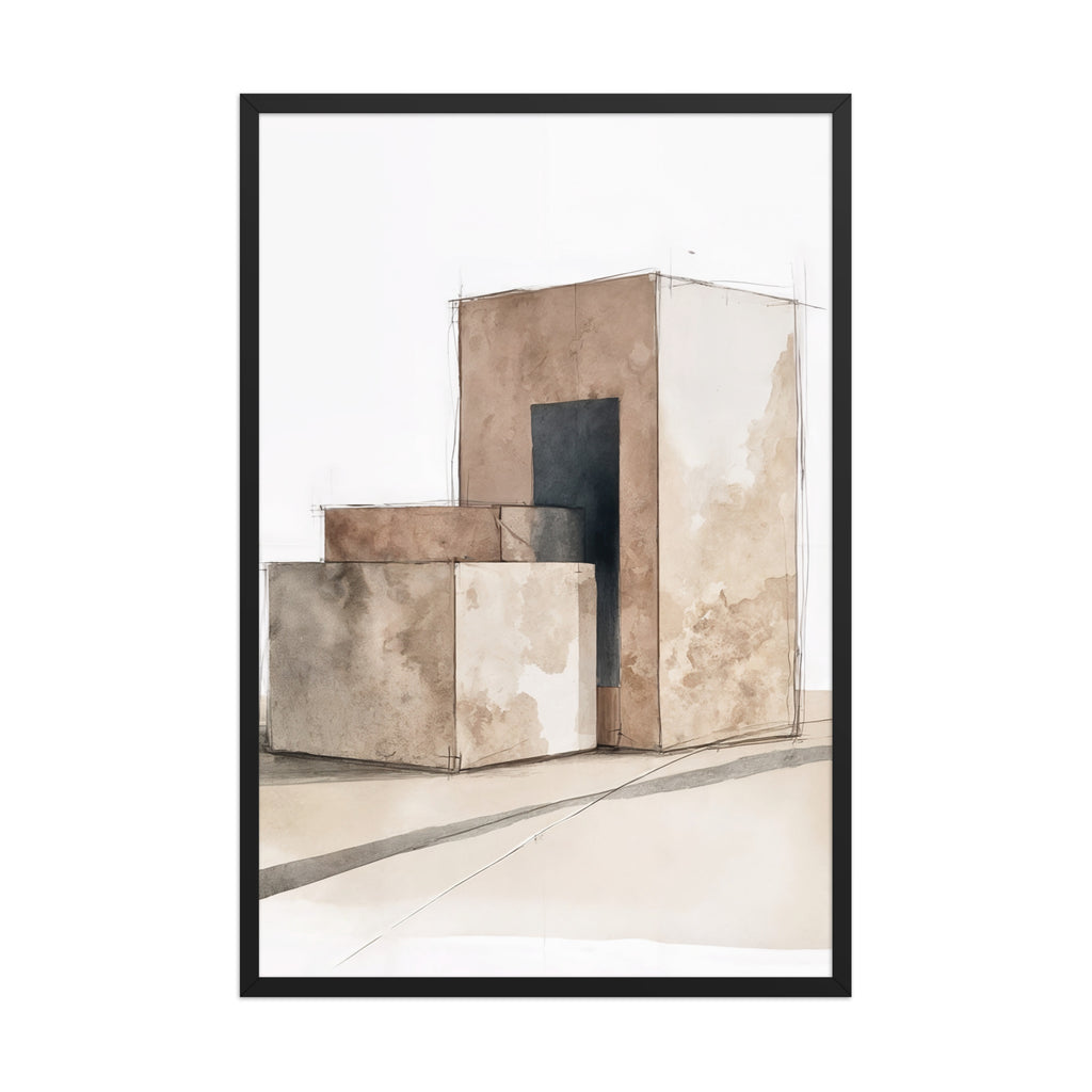 Assembly framed paper in Black frame — 24″×36″