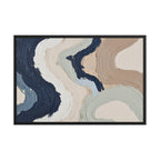 Alluvia framed paper artwork with layered earth tones and flowing mineral textures, shown on white.