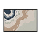 Spall framed paper artwork with fractured stone-like layers and linear fissures, shown on white.
