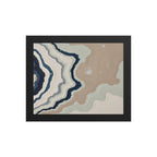 Karst framed paper artwork with limestone-like textures and deep charcoal shadows, shown on white.