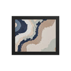 Loess framed paper artwork with warm ochre, taupe and sandstone-like textures, shown on white.
