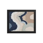 Marl framed paper artwork with pale stone and soft clay tones with subtle visual texture, shown on white.
