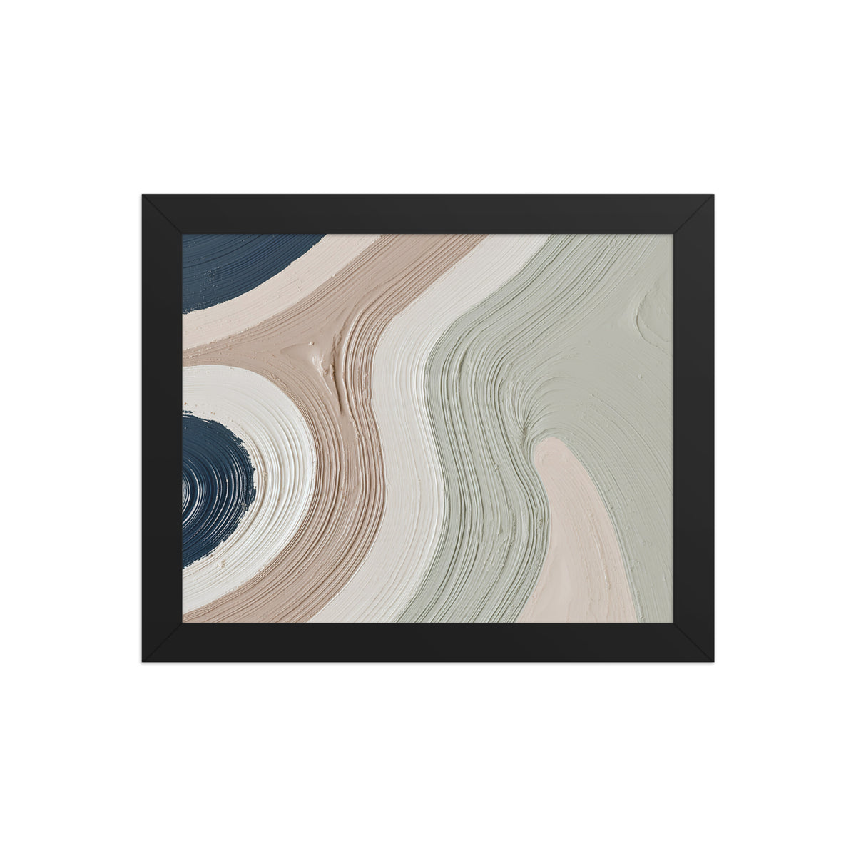Talus framed paper artwork with angular rock-like forms and deep charcoal contrasts, shown on white.